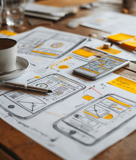 Web design wireframes and mockups